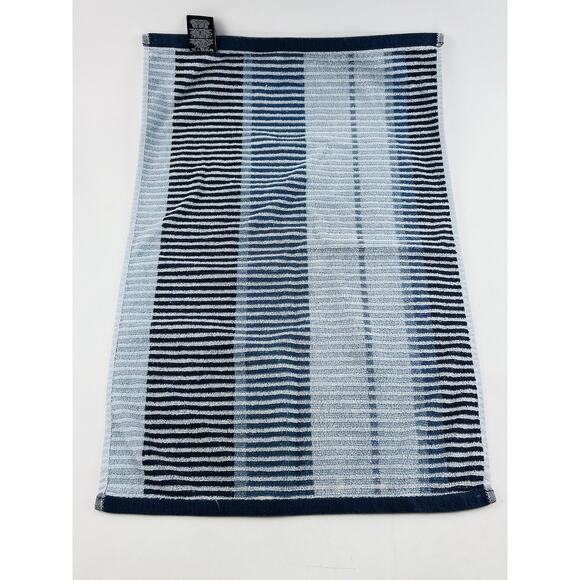 TOMMY HILFIGER Blue Striped Hand Towel Rare Sky Baby Navy Blue Cotton Pakistan - Picture 7 of 10